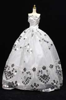 DW1114 BN White Wedding Dress Set for Barbie FR  