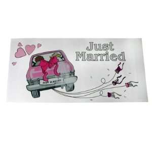 Magnetisches 11189 Autobanner JUST MARRIED   zeig Flagge  