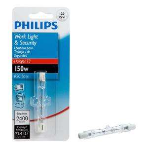 Philips 150 Watt Halogen T3 120 Volt Work/Security Light Bulb 415612 