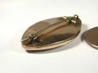 ANTIQUE ENGLISH GOLD SEPIA MOURNING PIN MAIDEN c1780  
