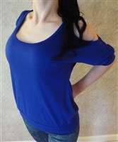 Sexy *CLEAVAGE* V Neck SLIMMING Floaty Style Babydoll Tunic Top DK 