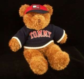 TOMMY HILFIGER STUFFED PLUSH 16 TEDDY BEAR SWEATER CAP  