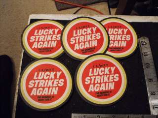 Vintage Lucky Strikes Again, Beer Coasters, Unused (5)  