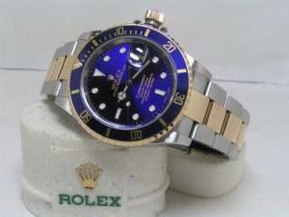 Rolex 2003 Mens TT Submariner Blue Box Papers Nearly Unworn Blue 