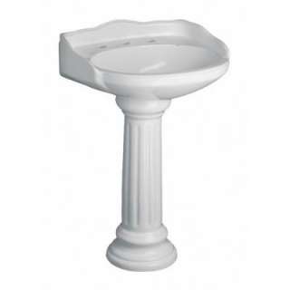 Pegasus Vicki 22 in. Pedestal Lavatory Sink Combo in White 3 654WH at 