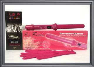 ISO Professional Twister Ceramic Ionic Curling Iron   25mm Pink 
