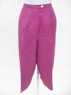 HARVE BENARD Purple Silk Jacket Cropped Pants Suit Sz 8  