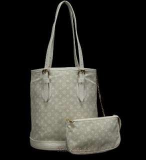 Authentic Louis Vuitton Dune Monogram Mini Lin Petit Bucket Bag with 