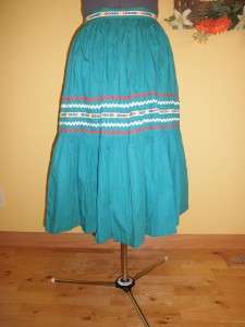   full skirt gathered 134 hem southwestern horizontal applique trim 14