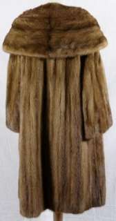 Medium Brown Medium Length Mink Fur Jacket Coat Outer Wear  