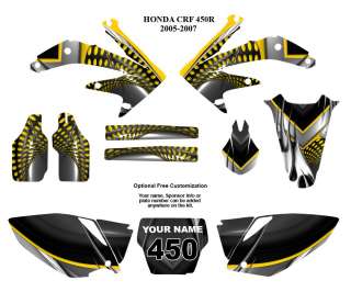Honda CRF 450R 2005   2007 Motocross Bike Graphic Decal Kit 
