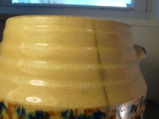 Vintage Beehive Ribbed Side Sponge Ware Pottery Crock Jar  
