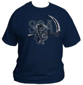 Sons of Anarchy SOA Navy Drip T Shirt S M L XL 2X 3X  