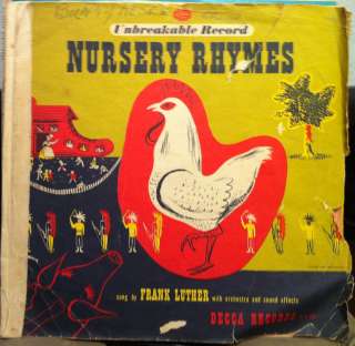 frank luther nursery rhymes mother goose songs label decca records 