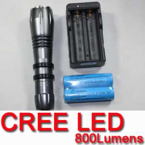 CREE Led 800 LM Flashlight Torch SR5+Charger+Batteries  