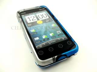 FOR HTC EVO SHIFT 4G BLUE SILVER VINE HARD COVER CASE  