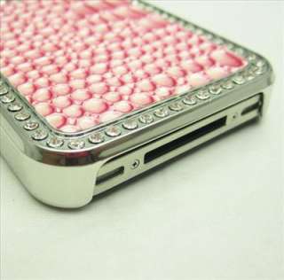   Deluxe Pink Crocodile Pattern Chrome Case Cover Skin for iPhone 4 4S