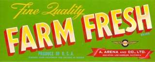 Farm Fresh Vintage Vegetable Crate Label California  