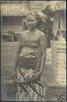 indonesia, BALI, Beautiful Young Native Girl 1930s RPPC  
