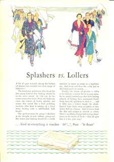 1930 Ivory Soap Color SPLASHERS VS. LOLLERS Vintage Ad  