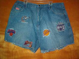 UNK   NBA Denim Shorts w/ Team Patches      40  