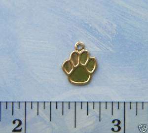 NEW 12 Brass Small DOG PAW PRINT Charms (BG)  