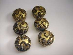 Vintage NONY New York Gold Tone Button Covers LOT OF 6  