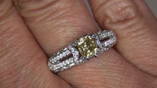   SI1 Fancy Yellow Diamond Engagement Wedding Ring 18k Gold  