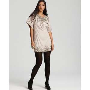 FRENCH CONNECTION Cream METAL MINDY STUDDED CHAIN DRESS 10  