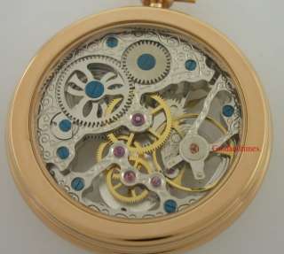 Gents Rotary Rose Gold Skeleton Pocket Watch MP00724/21  