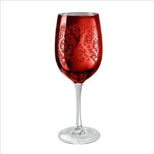 Artland 52201B Brocade Wine Glass in Red (Set of 4)  