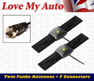ANT29db Plus Funke Twin Dual DVBT HD Car TV Antenna Kit F Connector