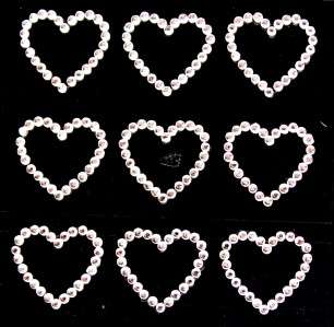   diamante HEARTS rhinestone body gem CLEAR, HOT PINK, RED or MIXED