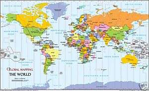 Global Mapping   World Timezones Map A4  