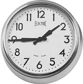 Newgate Clocks 50s Electric Polished Aluminium Wall Clock  