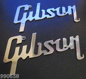Gibson Logo/Emblems STAINLESS STEEL Lot of 2 SWEET Pieces 4.5in wide 