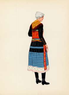 Costume Print SAINT COLOMBAN DES VILLARDS FRANCE 1939  