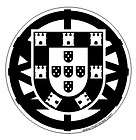 Sticker BLASON PORTUGAL  Noir et blanc 8 cm