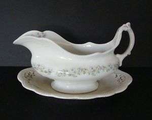 Antique Johnson Bros England Gravy Boat with Plate  