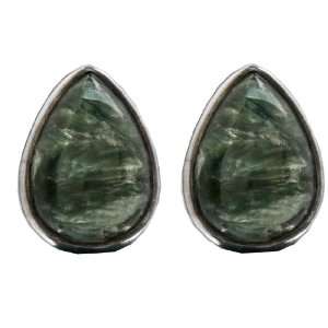  Seraphinite Small Earrings Set In .925 Sterling Silver 