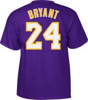 Kobe Bryant adidas Purple Name and Number Los Angeles Lakers T Shirt 