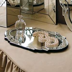 Frontgate Loredana Etched Glass Vanity Mirror Tray 