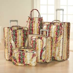 Tropical Snakeskin Print 5 piece Luggage Set by Travel Concepts   A 
