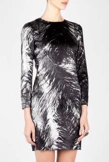 McQ Alexander McQueen  Ostrich Feather Print Silk Shift Dress by McQ 