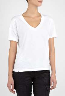 James Perse  White Drop Shoulder Short Sleeve Tee by James Perse