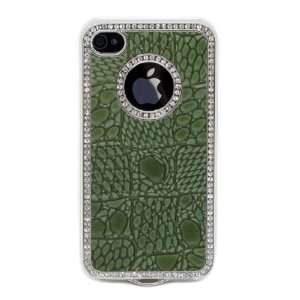 Unique Design Luxury Green Rhinestone Bling Hard Case Cover for iPhone 