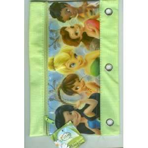    Disney Fairies 3 Ring Binder Pencil Pouch Green Cloth Toys & Games