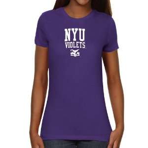 NYU Violets Ladies Team Arch Slim Fit T Shirt   Purple  