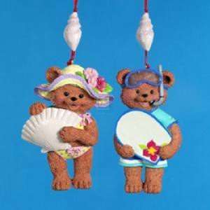   BEAR WITH SNORKEL ORNAMENTS, SET OF 2 ASSORTED   Christmas Ornament