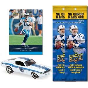 NFL 1967 Ford Mustang Fastback w/ Trading Card & 2 2008 Fat Packs 